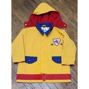 Vintage Kid's Fireman Fire Chief Raincoat size 4